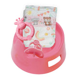 Heless poppenpotje met accessoires roze - 15cm - afbeelding 1