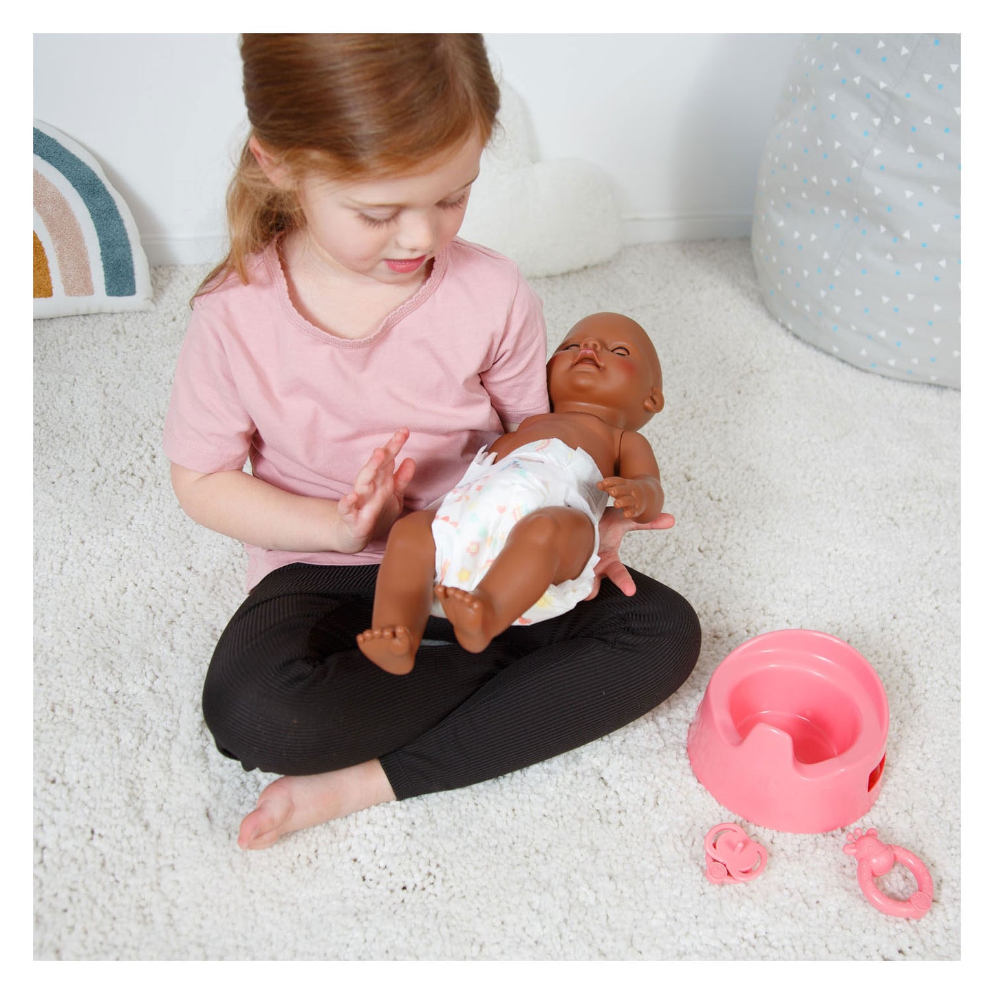 Heless poppenpotje met accessoires roze - 15cm