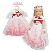 Heless poppenjurk winterprinses lumi met kroon en cape - maat 28-35 cm - afbeelding 2