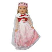 Heless poppenjurk winterprinses lumi met kroon en cape - maat 35-45 cm - afbeelding 2