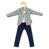 Heless geruit overhemd met jeans voor modepoppen - 29cm