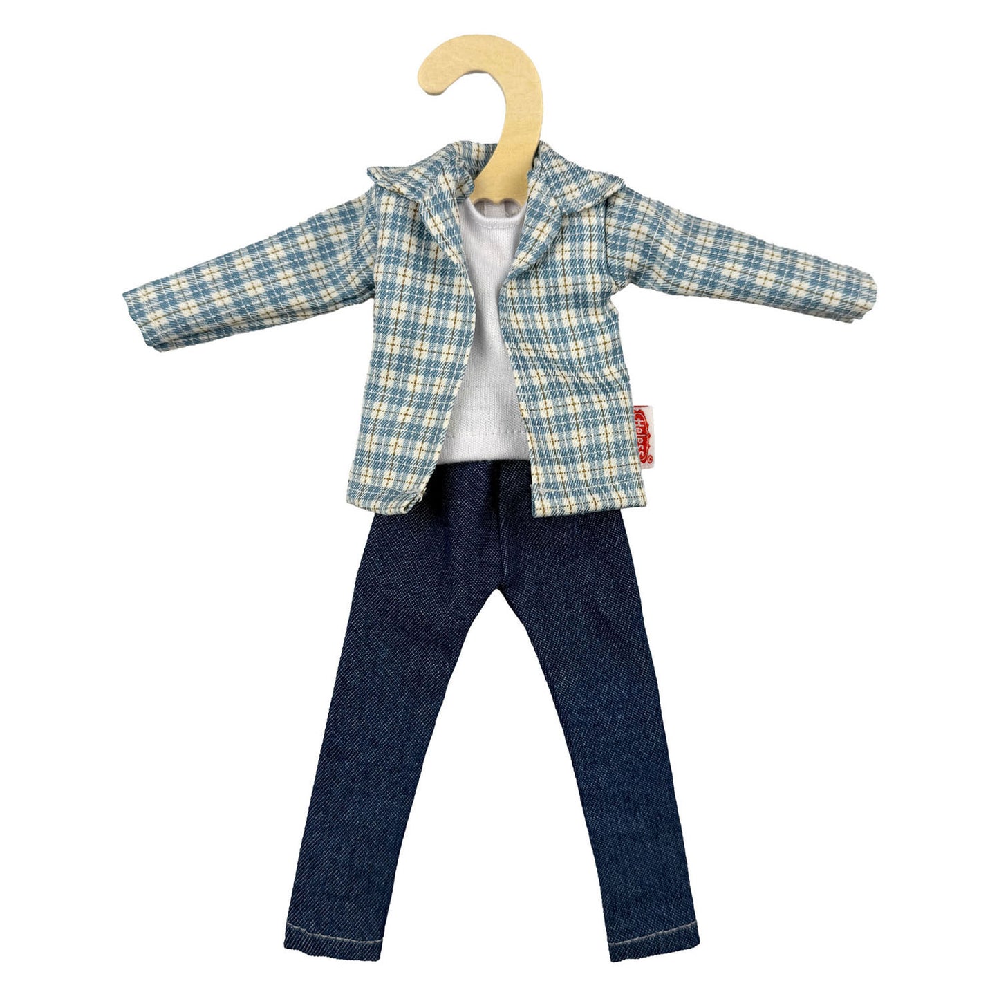 Heless geruit overhemd met jeans voor modepoppen - 29cm