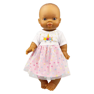 Heless meisjes babypop met eenhoornjurk hannah - 34cm