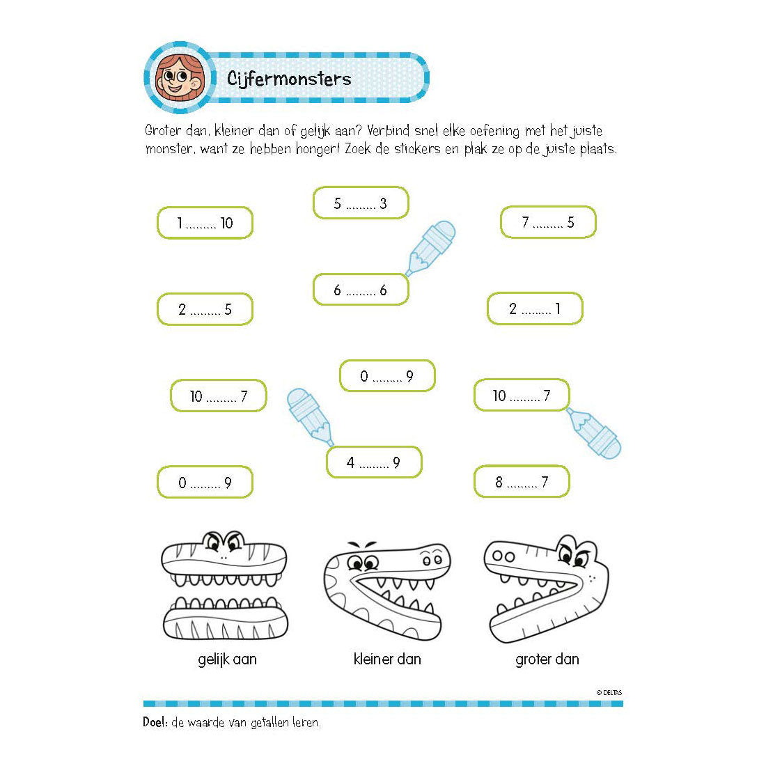 Deltas oefenboek met stickers leuke rekenoefeningen (6-7 jaar)