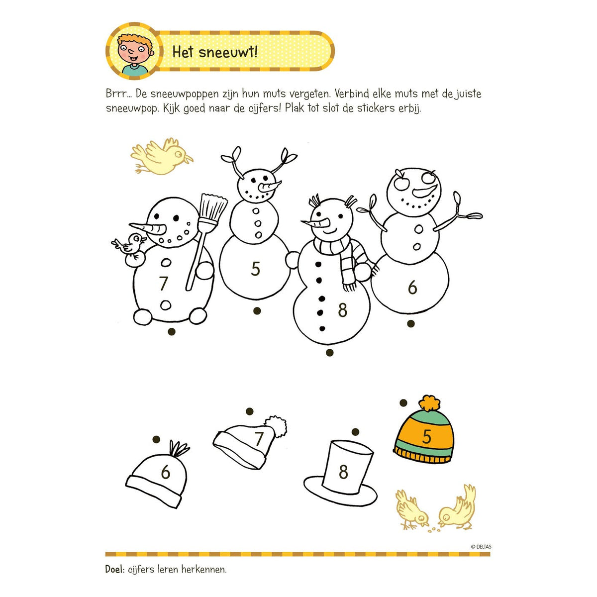 Deltas oefenpret met stickers - schrijven, lezen, tellen (5-6 jaar)
