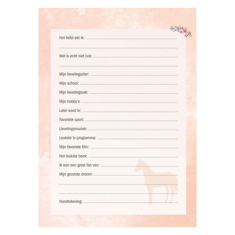 Deltas ik hou van paarden vriendenboek
