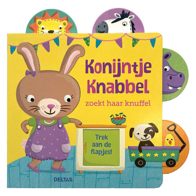 Deltas konijntje knabbel zoekt haar knuffel kartonboek