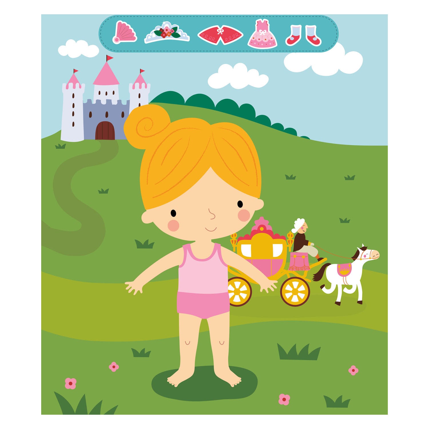 Deltas little princess sticker fun - aankleedpoppen little princess sticker fun - poupées à habiller
