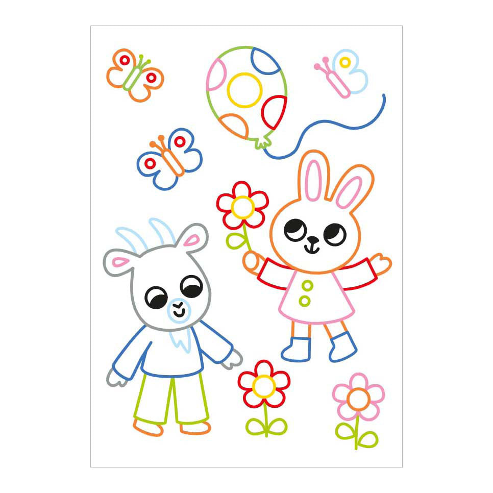 Deltas kleur- en stickerpret - vrolijke dieren