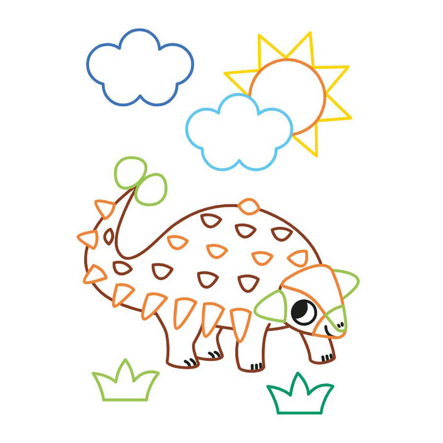 Deltas kleur- en stickerpret - lieve dino's