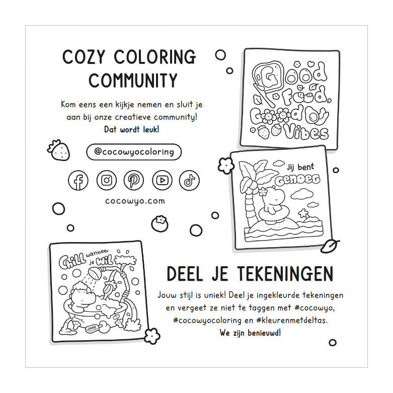 Deltas cozy vibes cute comfy kleurboek coco wyo