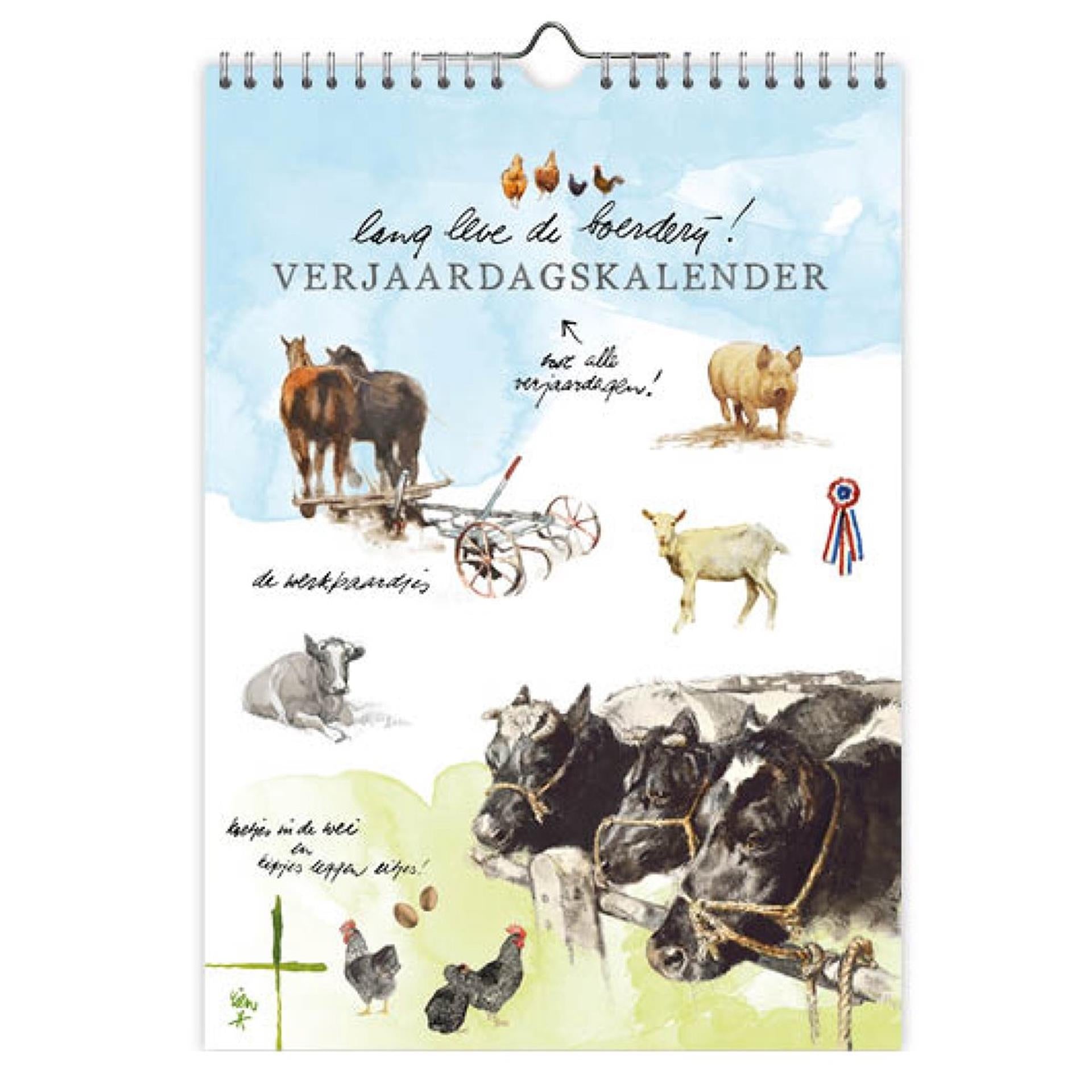 Comello rien poortvliet lang leve de boerderij a4 verjaardagskalender 30x21cm