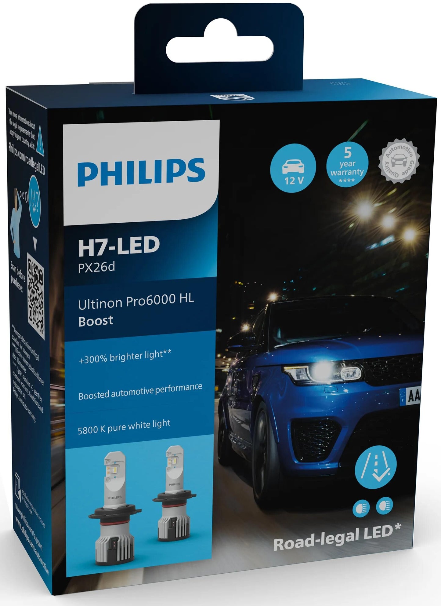 Philips hauptlampe ultinon pro6000 boost lamp set 12v h7 led ultinon pro6000