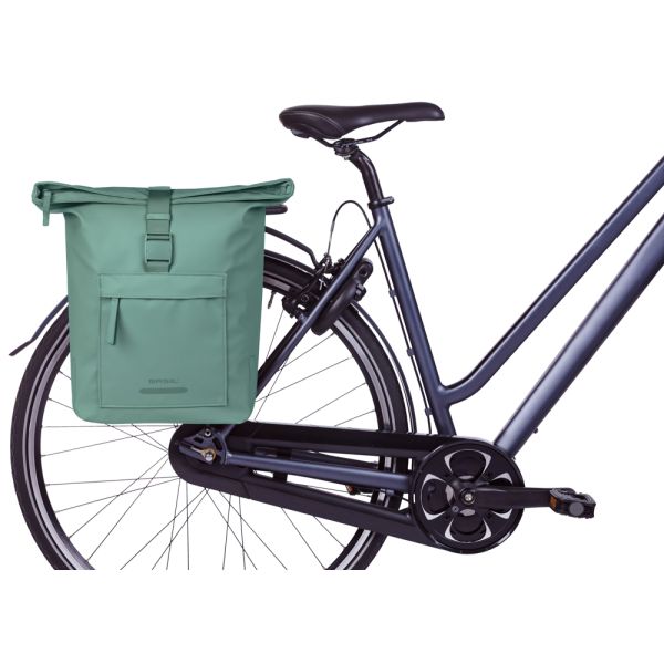 Basil b.v. dubbele fietstas basil brooklyn mik 41l 14 x 30 x 37 cm - groen