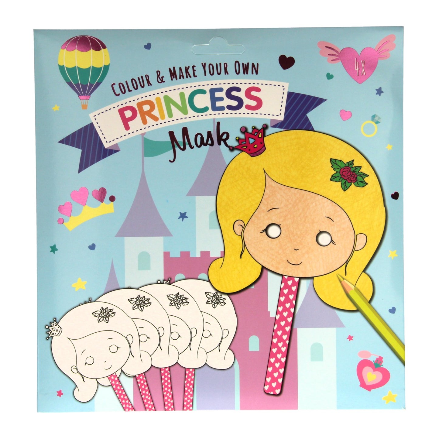Wins holland kleur en maak je eigen maskers - prinses, 4st.