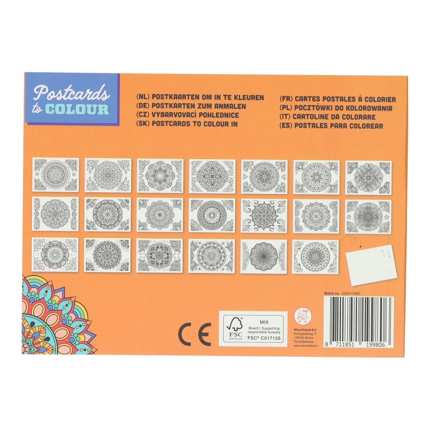 Wins holland postkaarten kleuren, 20st
