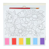 Wins holland waterverfkleurblok volwassenen - vlinders en bloemen - incl penseel en 6 kleuren waterverf - afbeelding 1