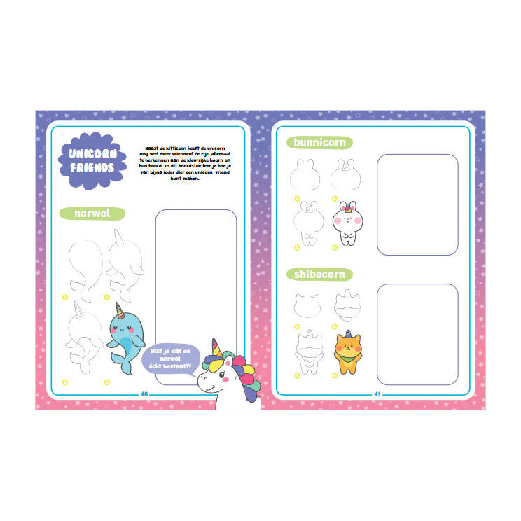 Rebo publishers kawaii tekenen unicorns friends 4+