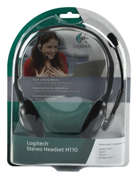 Logitech logitech 981-000271 h110 stereo headset [3.5mm,. microphone, binaural, black]