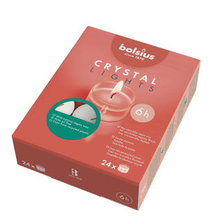 Bolsius theelicht clear cup 6u doos 24 | 6 stuks