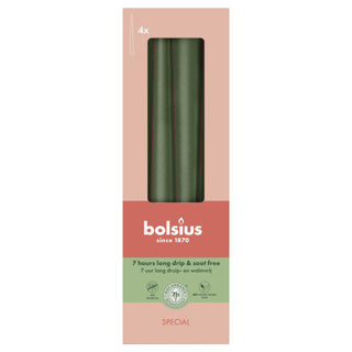 Bolsius gotische kaarsen 245 24 doos 4 metallic green | 2 stuks