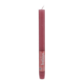 Rustiek tafelkaars ash rose | 9 stuks