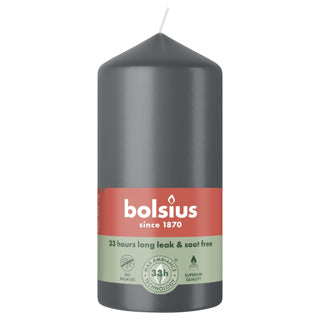 Bolsius stompkaars 120 58 stormy grey | 6 stuks