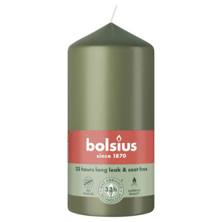 Bolsius stompkaars 120 58 fresh olive | 6 stuks