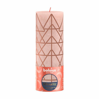 Bolsius stompkaars rustiek 19 x 6,8 cm misty pink | 4 stuks