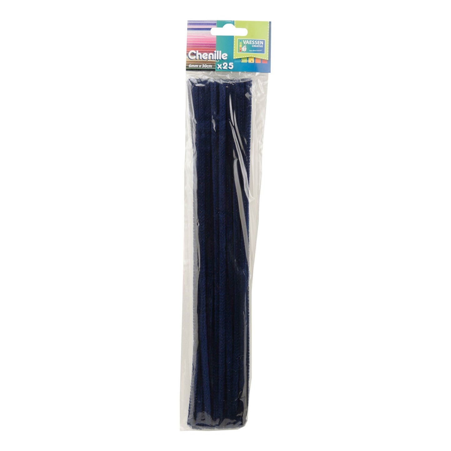 Vaessen creative • chenilledraden 6mm 25st. 30cm marineblauw