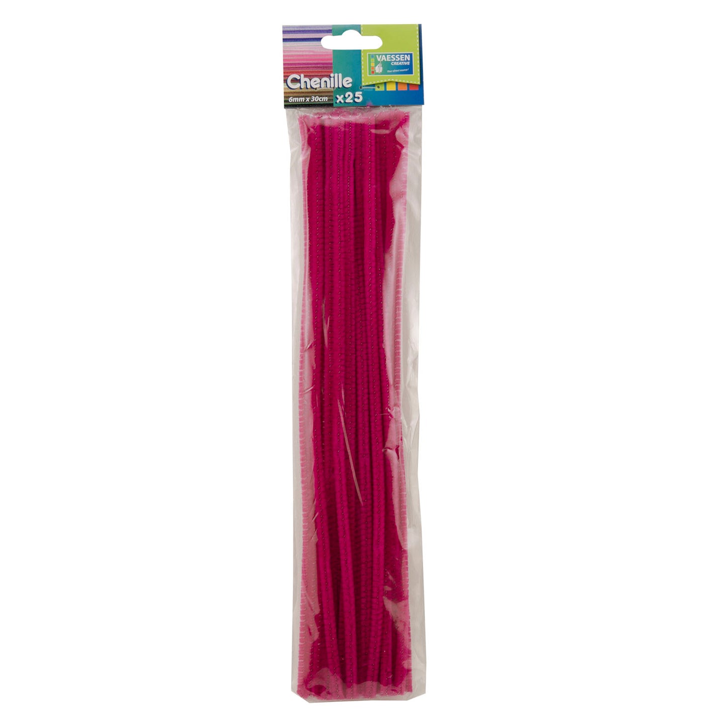Vaessen creative • chenilledraden 6mm 25st. 30cm fuchsia