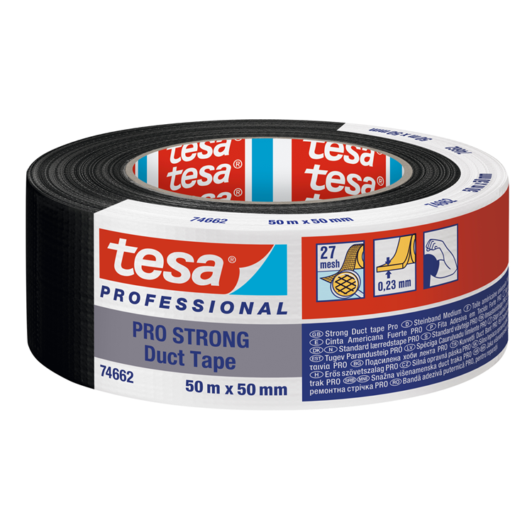 Tesa professional 1067940 - tesa duct tape pro-strong zwar50 m x 50 mm | 6 stuks