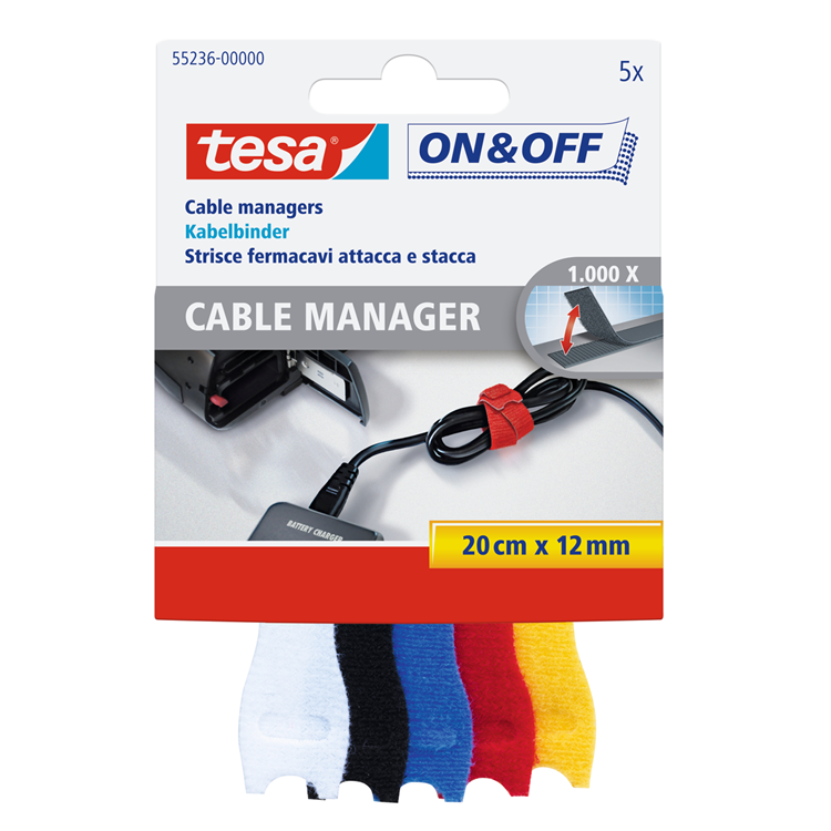 Tesa 1034988 - velcro kabelm.small clipstr | 12 stuks