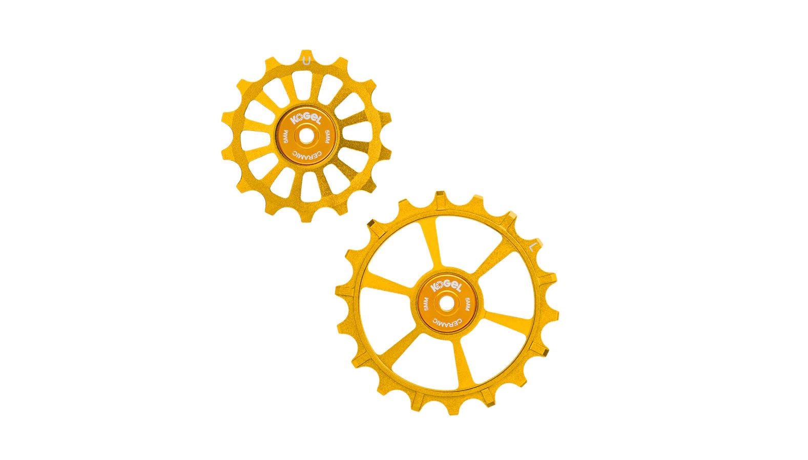 Sram kogel derailleurwieltjes cross 14 18t transmission goud
