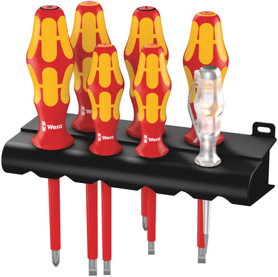 Wera 160 i 165 i 7 schroevendraaierset kraftform plus serie 100 (rood geel, 7-delig)