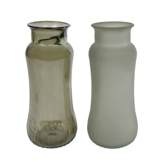Vaas redondo groen en mat groen glas
