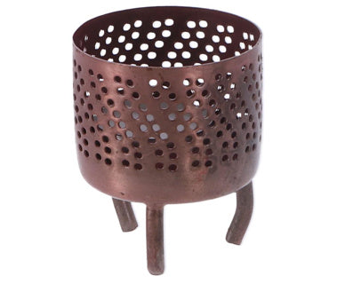 Gifts amsterdam metalen theelichthouder luca 6x6x8 cm koper