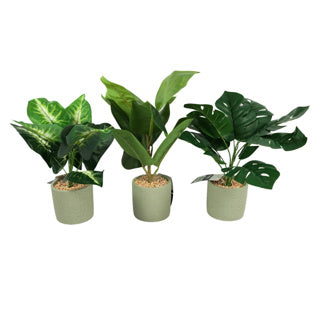 Kunstplant in cementen pot 40 cm 3 assorti | 12 stuks