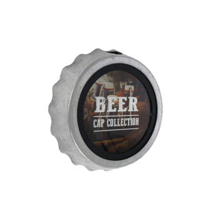 No brand wandversiering beer cap collection metaal 24x24x5 cm | 2 stuks