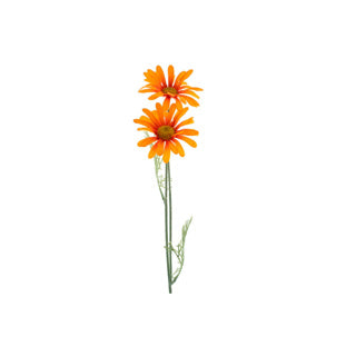 No brand kunst bloem madeliefje oranje zijde 56 cm | 4 stuks
