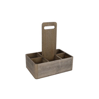 Flessenkist kai grijs hout 26x18x30 cm