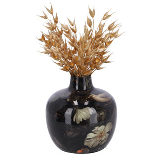 Gifts amsterdam vaas pigeon m zwart bol metaal 18x18x18 cm