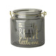 Gusta waxinelichthouder 'be brave little one' 10 cm grijs | 2 stuks
