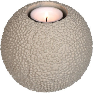 Theelichthouder concrete ivory 10x10x10cm