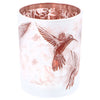No brand theelichthouder hummingbird l wit bruin glas 10x10x12,5cm | 2 stuks