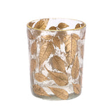 No brand theelichthouder leaf glass clear 10x10x13cm - afbeelding 1