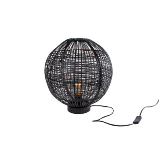 Tafellamp micha bol zwart metaal 36 cm