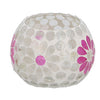 No brand windlicht holly m wit roze bol glas 9x8x8cm | 2 stuks