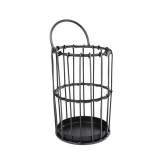 Opbergbakje jill grijs metaal 8x8x17cm