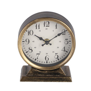 Overige merken metalen klok caroline 13x6.5x15 cm goud